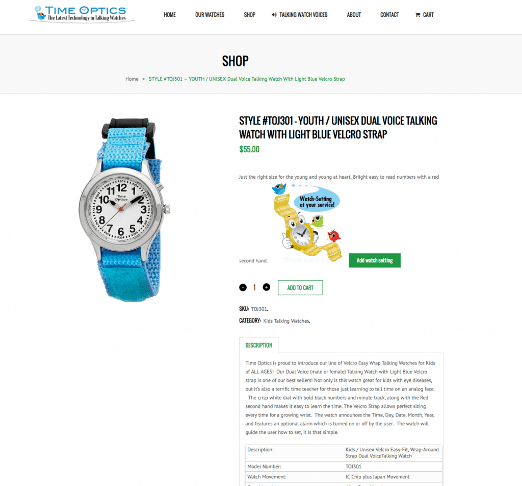 Time Optics & Talking Watches for the Elderly Shazzam Media Company
