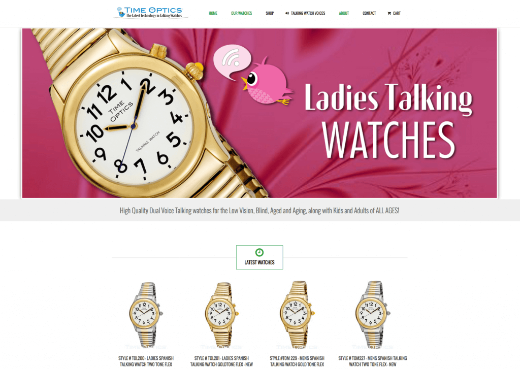 Time Optics & Talking Watches for the Elderly Shazzam Media Company