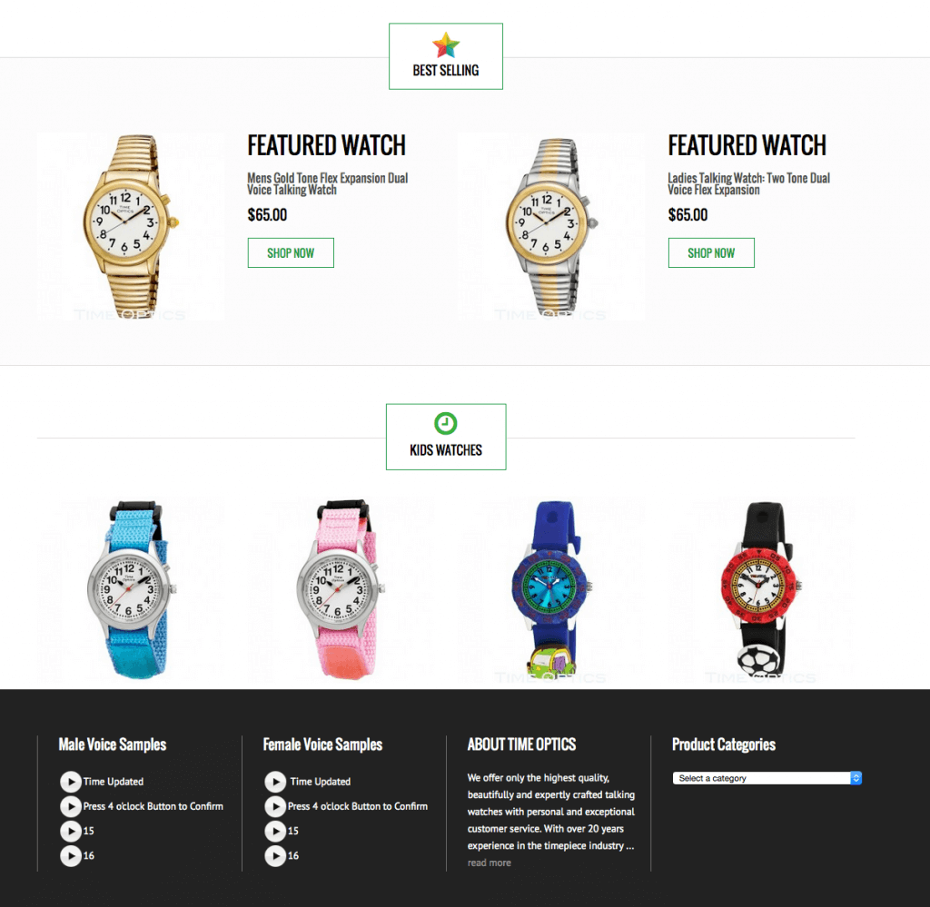 Time Optics & Talking Watches for the Elderly Shazzam Media Company