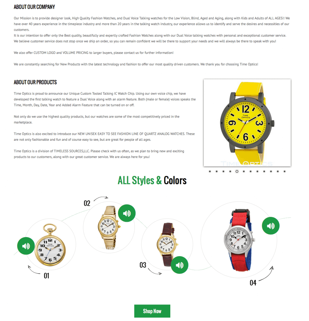 Time Optics & Talking Watches for the Elderly Shazzam Media Company